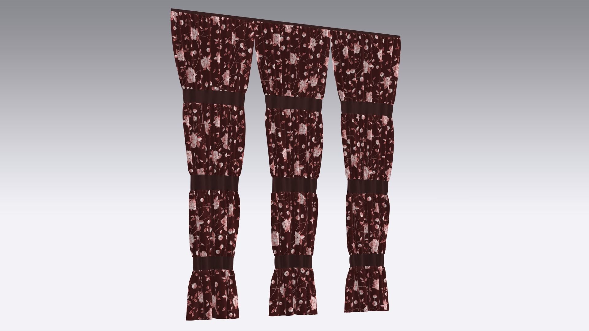 Curtain Low-poly 3D model_4