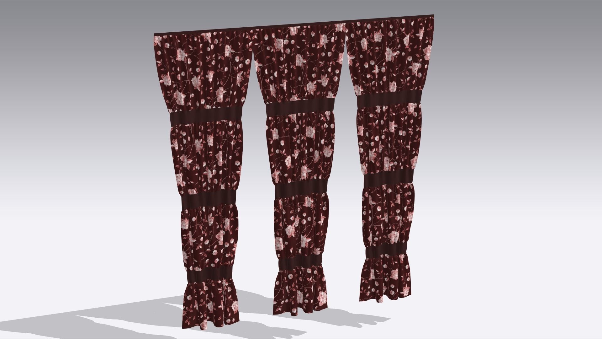 Curtain Low-poly 3D model_6