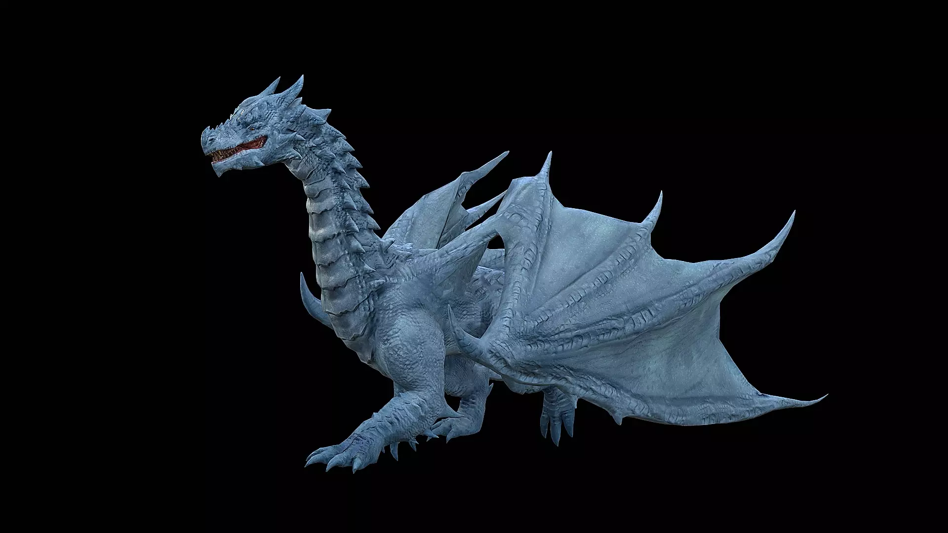 The Dragon - 4 Legs 2 Wings Dragon Low-poly 3D model_0