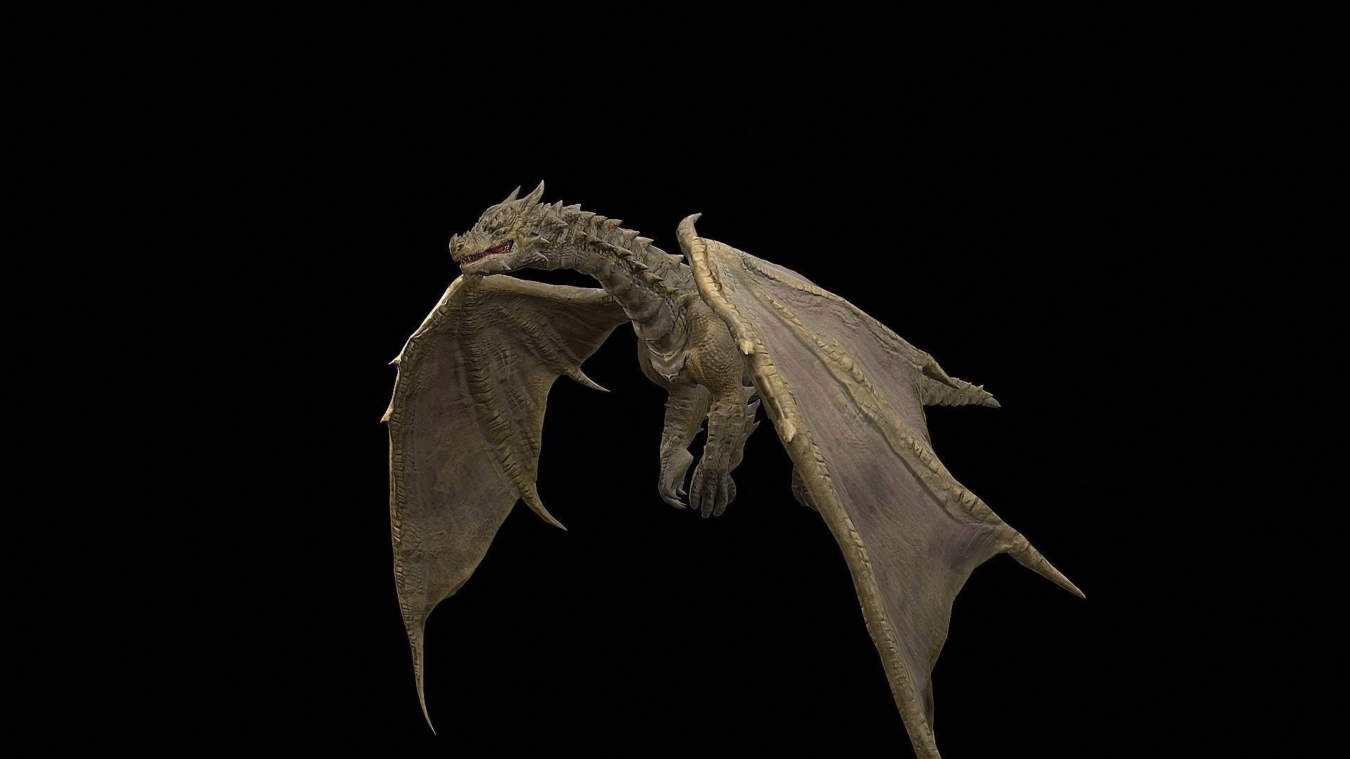 The Dragon - 4 Legs 2 Wings Dragon Low-poly 3D model_39