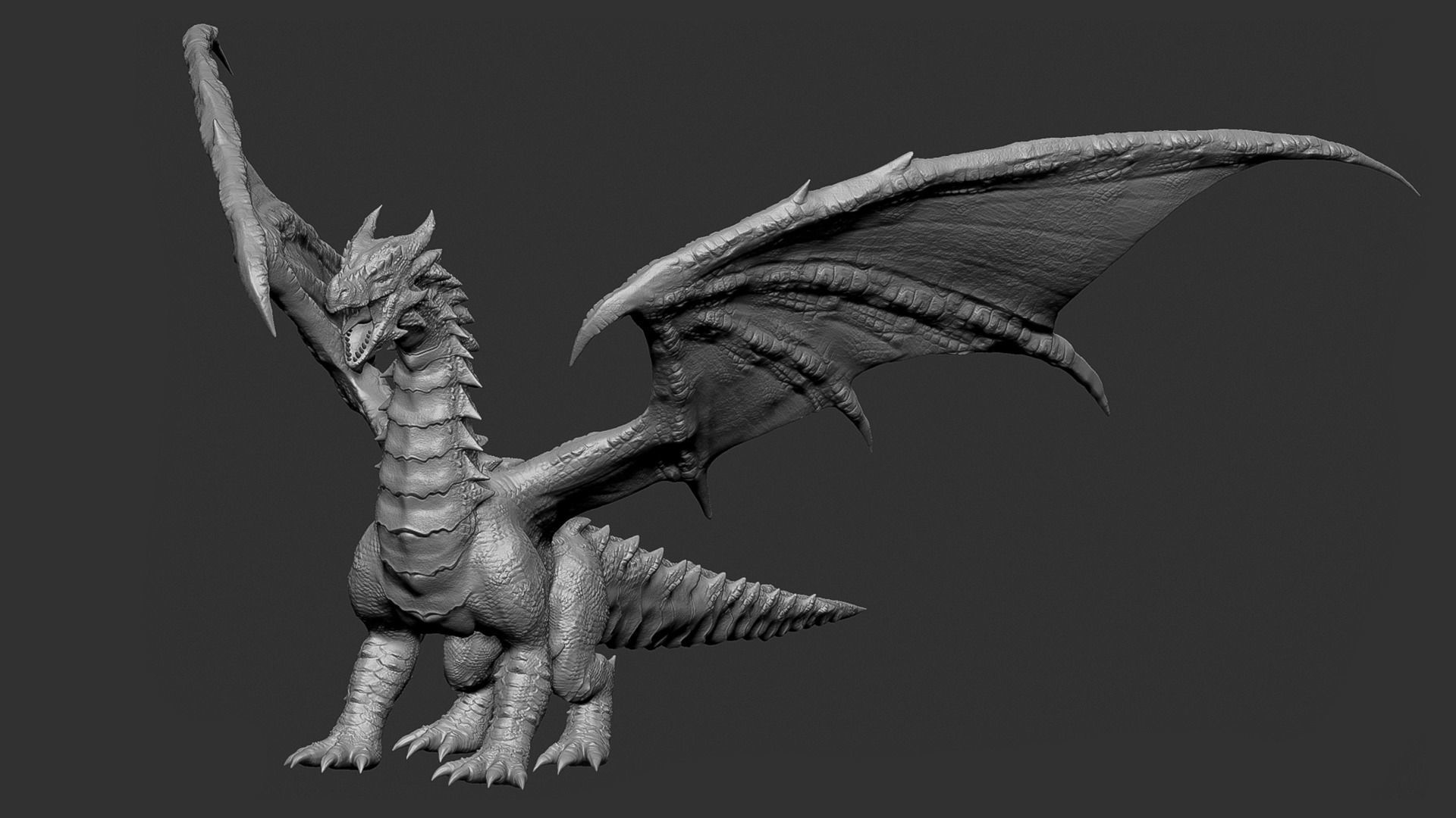 The Dragon - 4 Legs 2 Wings Dragon Low-poly 3D model_36
