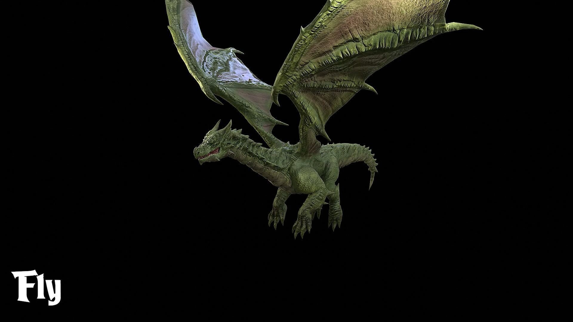 The Dragon - 4 Legs 2 Wings Dragon Low-poly 3D model_18