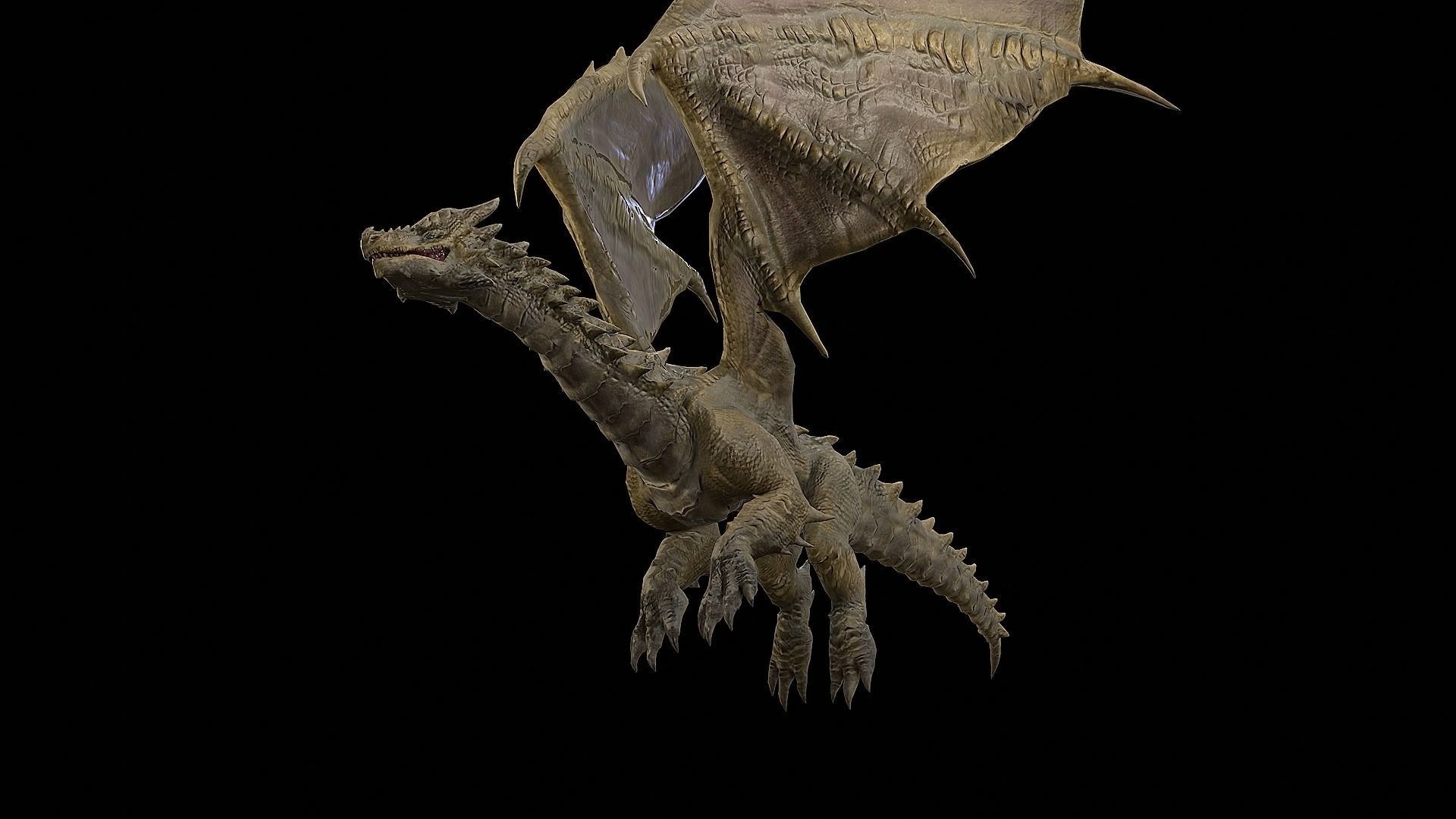 The Dragon - 4 Legs 2 Wings Dragon Low-poly 3D model_43