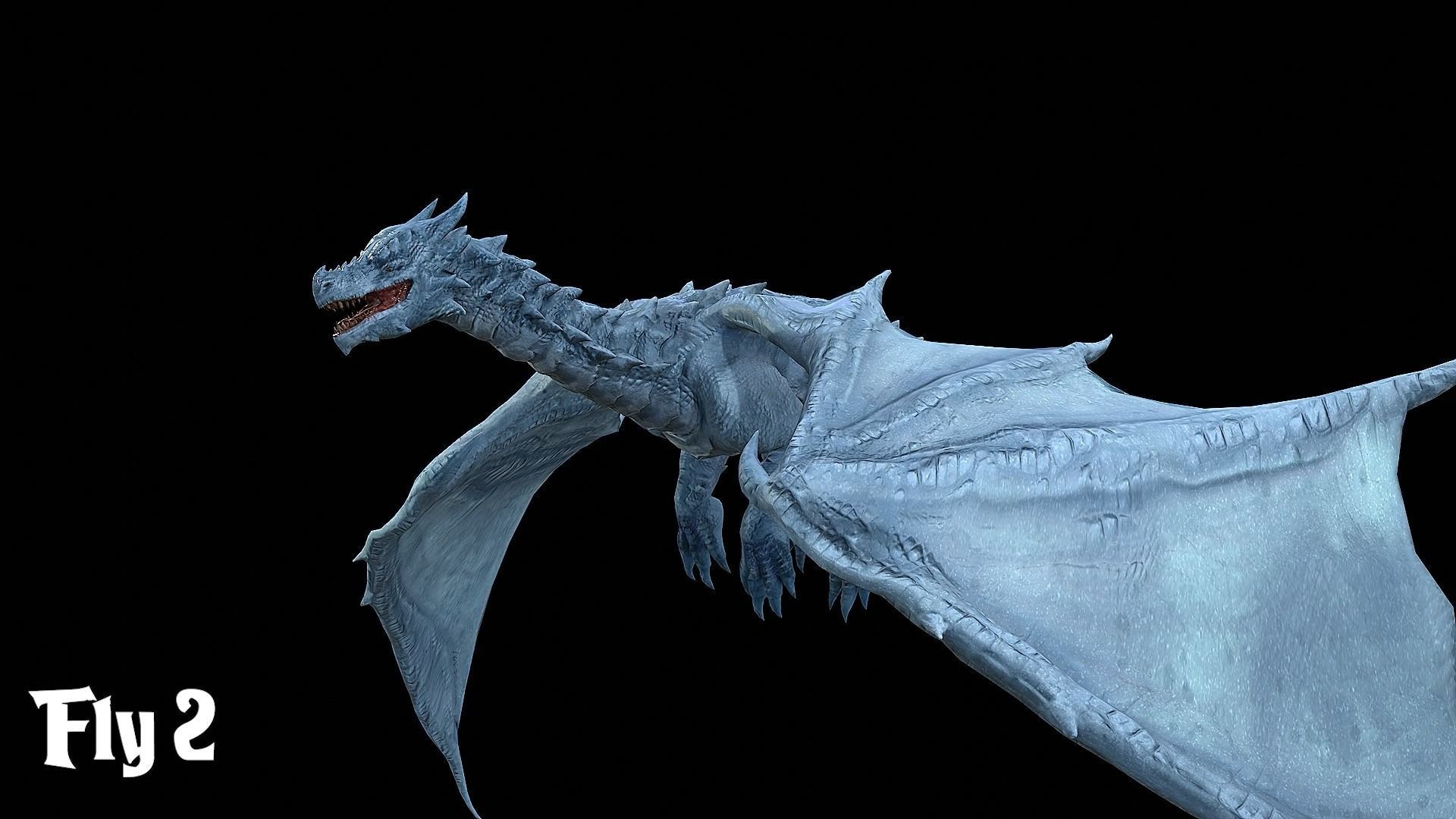 The Dragon - 4 Legs 2 Wings Dragon Low-poly 3D model_19