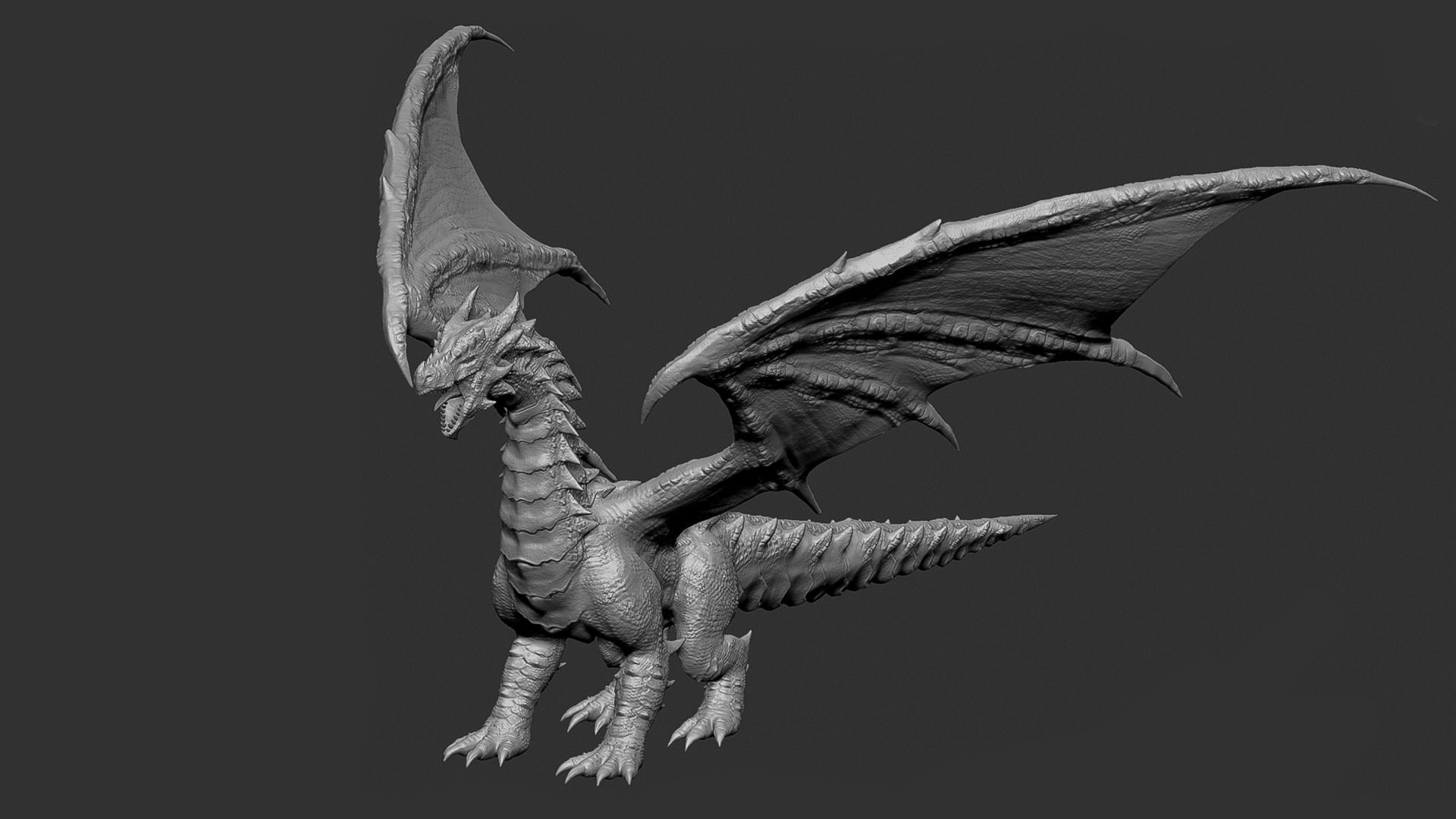 The Dragon - 4 Legs 2 Wings Dragon Low-poly 3D model_7