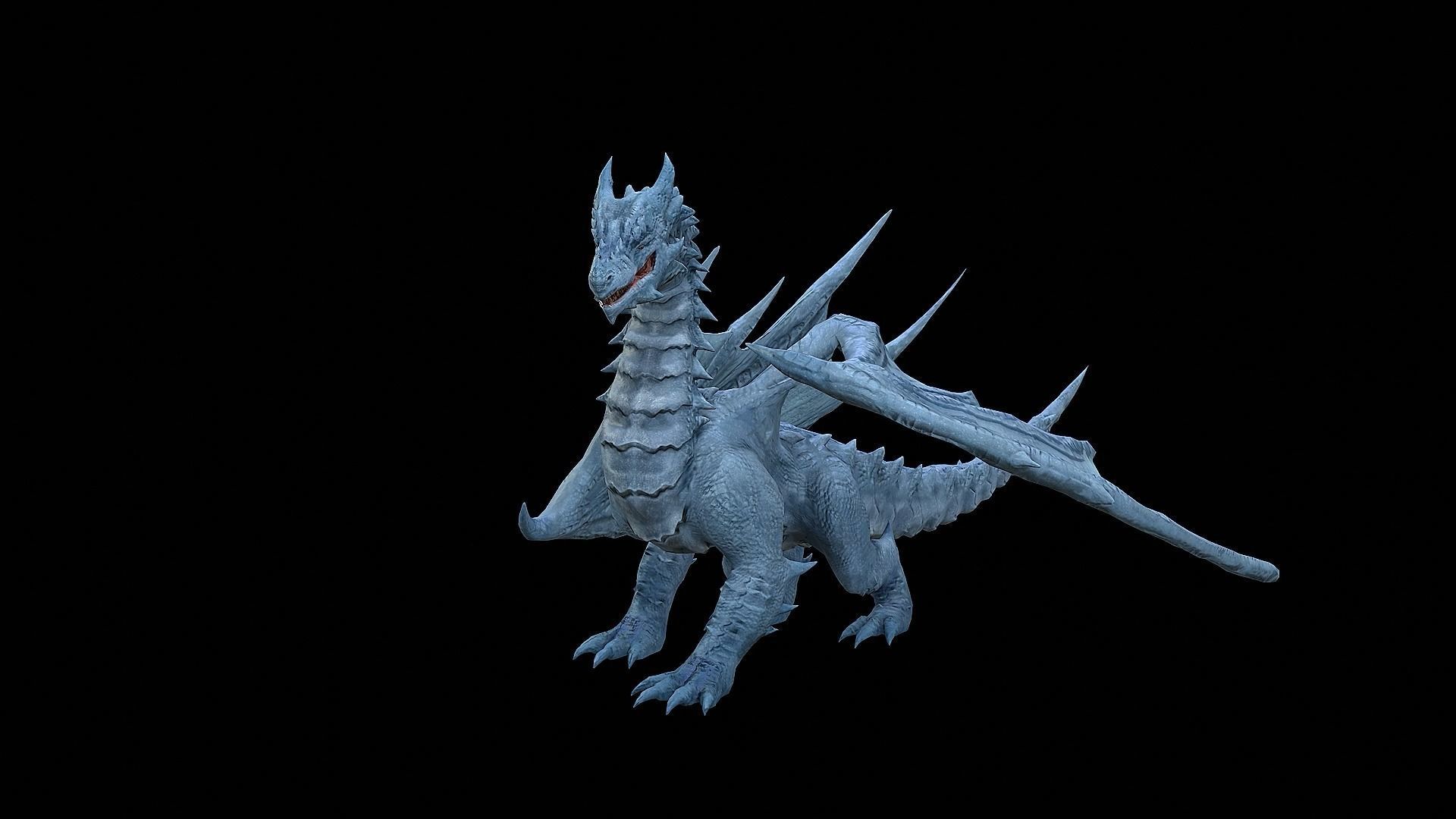 The Dragon - 4 Legs 2 Wings Dragon Low-poly 3D model_32