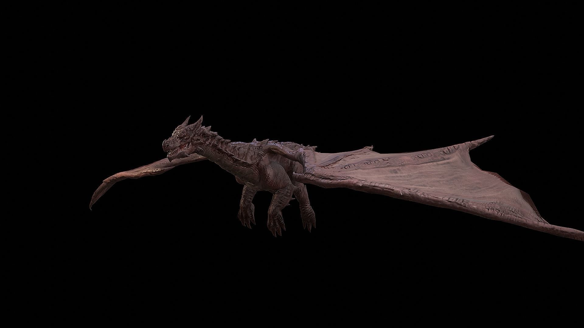 The Dragon - 4 Legs 2 Wings Dragon Low-poly 3D model_41