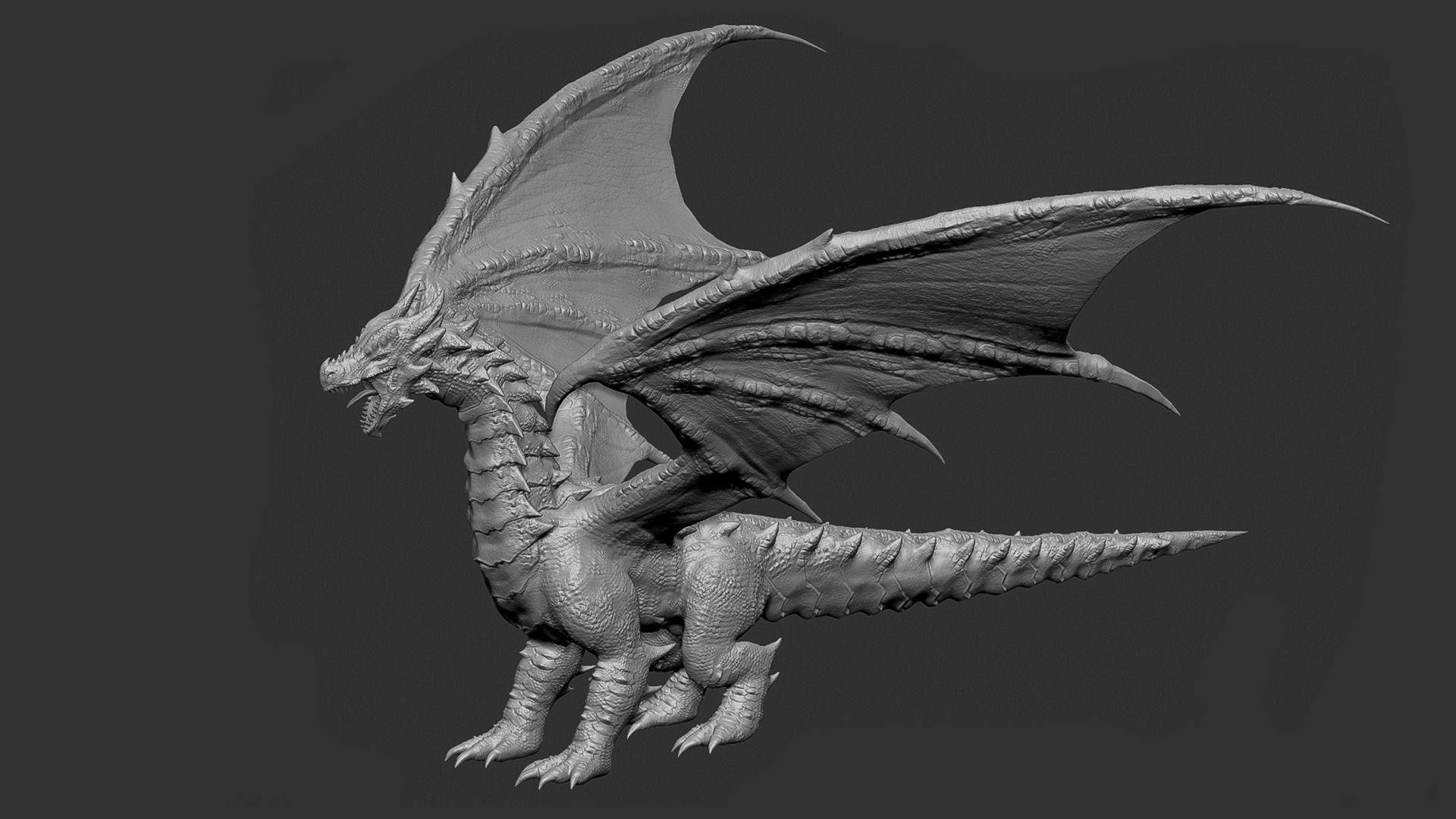 The Dragon - 4 Legs 2 Wings Dragon Low-poly 3D model_27