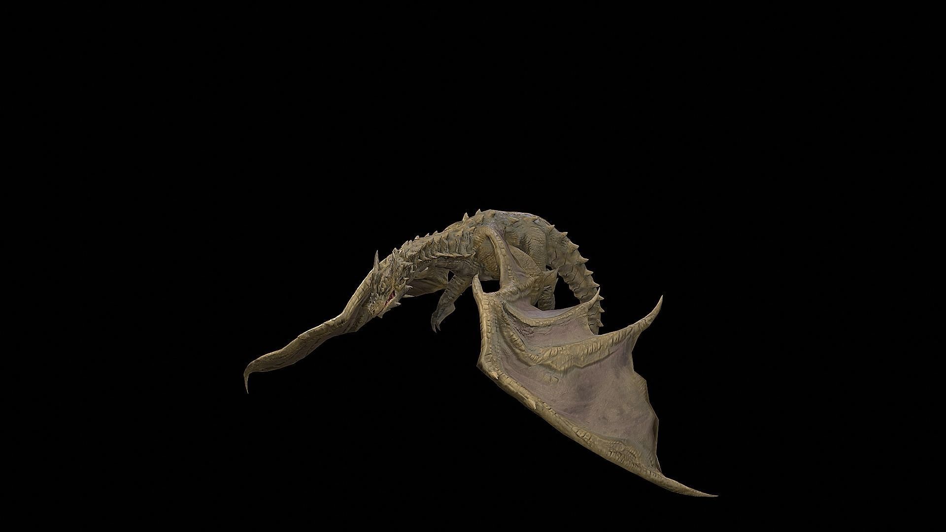 The Dragon - 4 Legs 2 Wings Dragon Low-poly 3D model_37