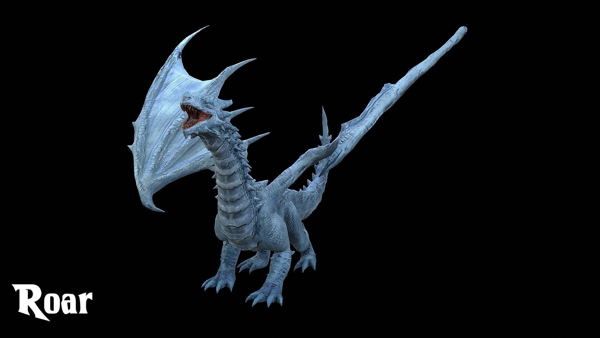 The Dragon - 4 Legs 2 Wings Dragon Low-poly 3D model_16