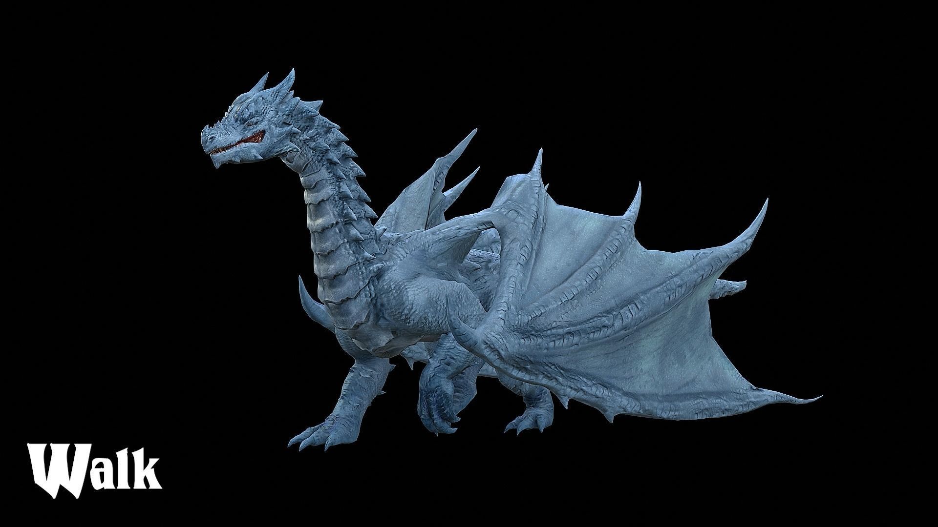 The Dragon - 4 Legs 2 Wings Dragon Low-poly 3D model_13