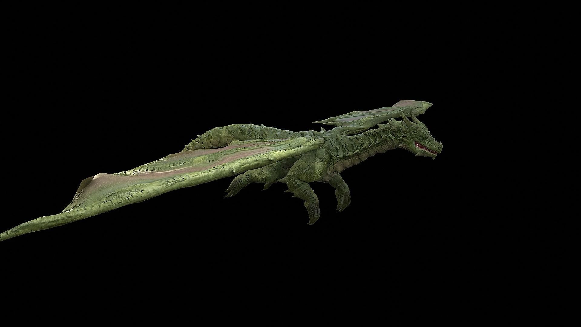 The Dragon - 4 Legs 2 Wings Dragon Low-poly 3D model_40