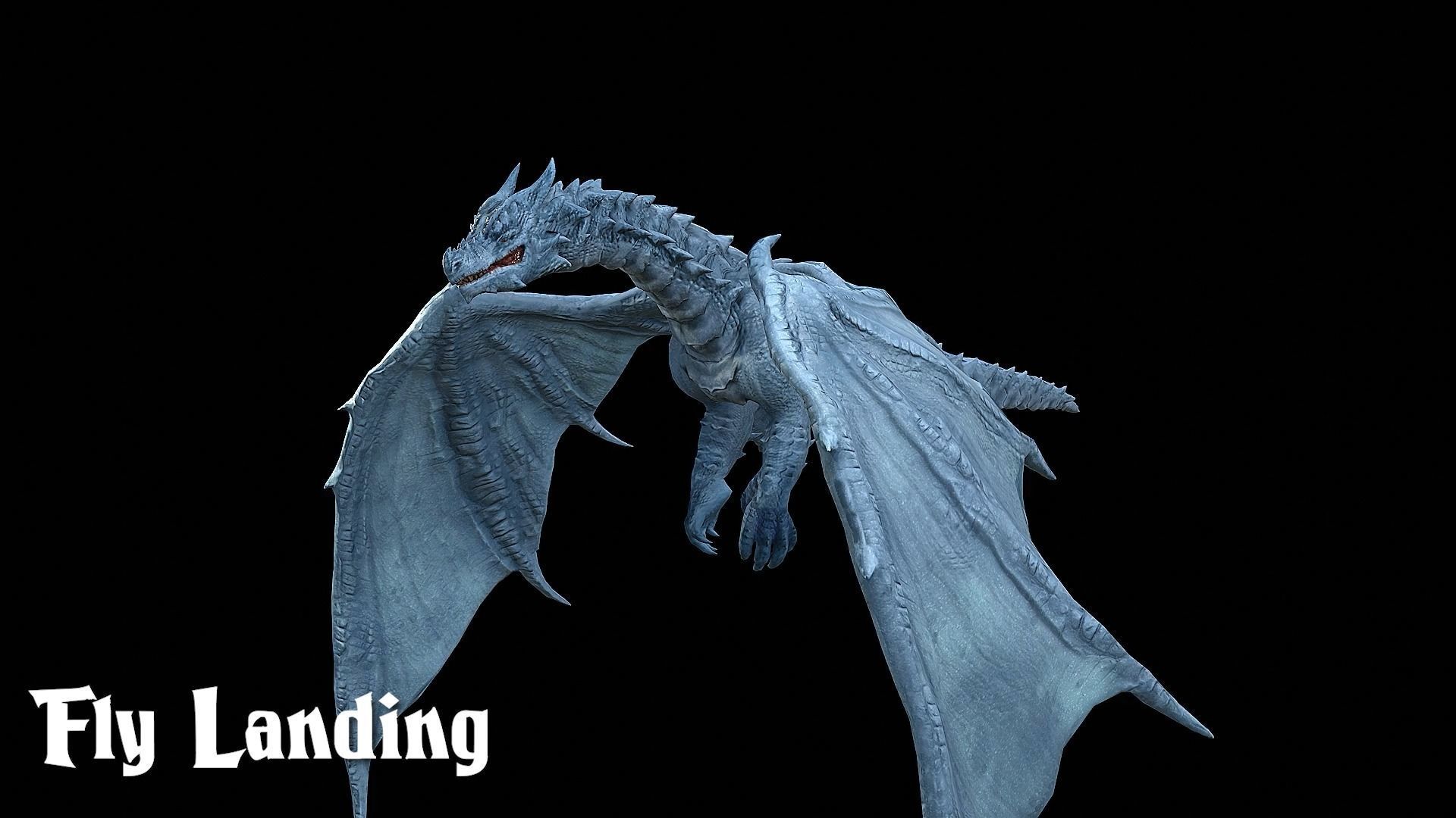 The Dragon - 4 Legs 2 Wings Dragon Low-poly 3D model_23