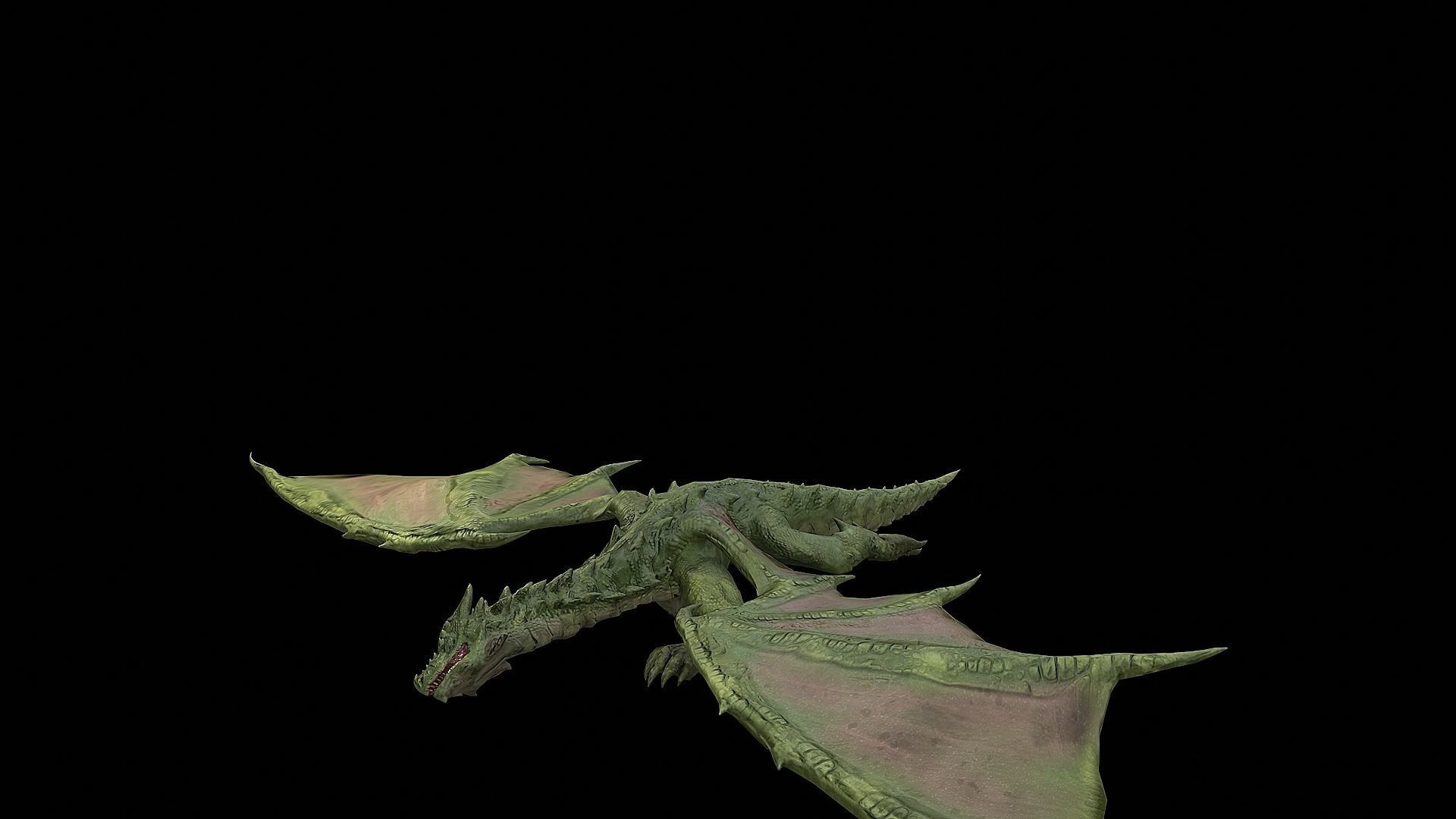 The Dragon - 4 Legs 2 Wings Dragon Low-poly 3D model_33