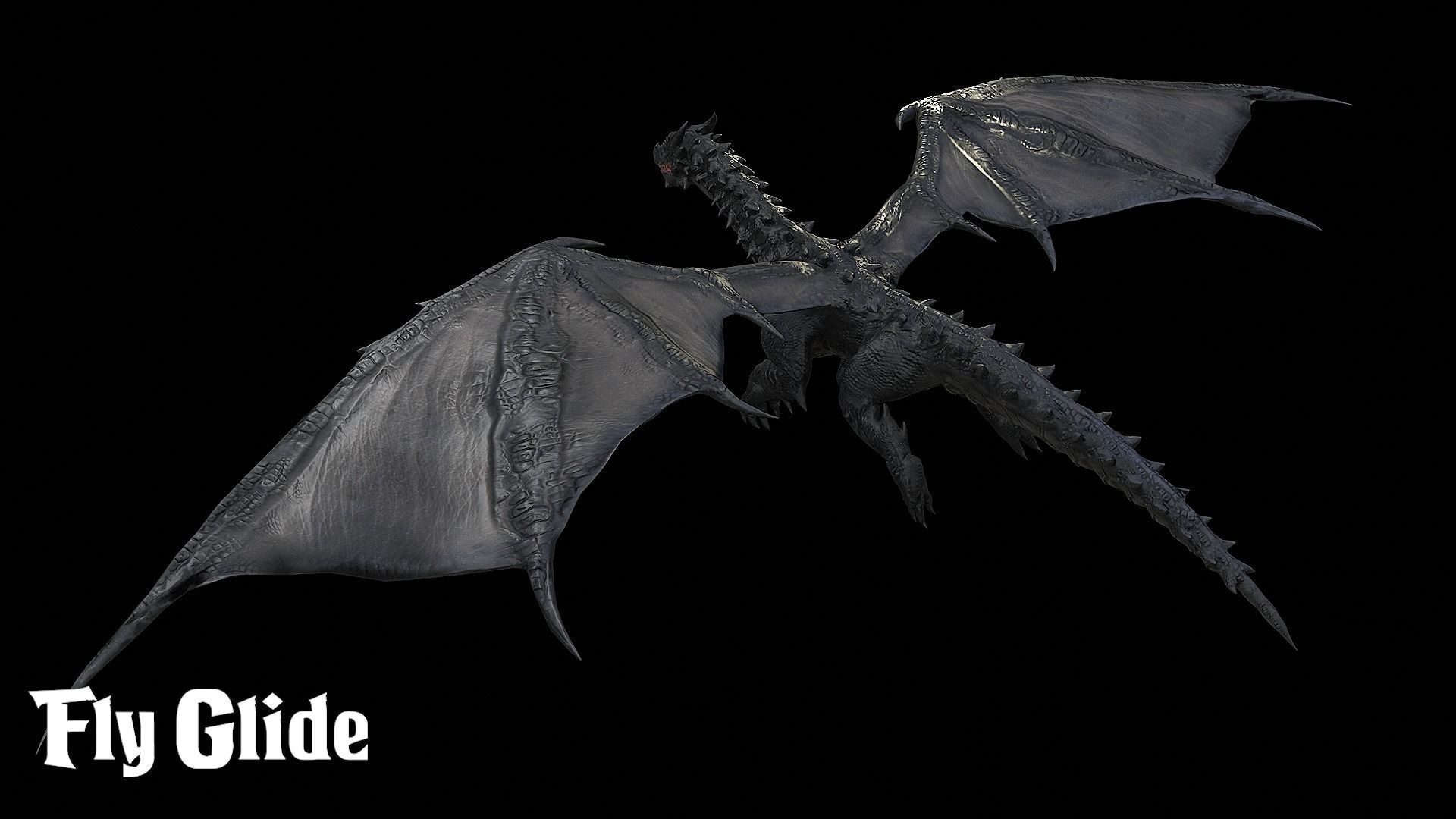 The Dragon - 4 Legs 2 Wings Dragon Low-poly 3D model_22
