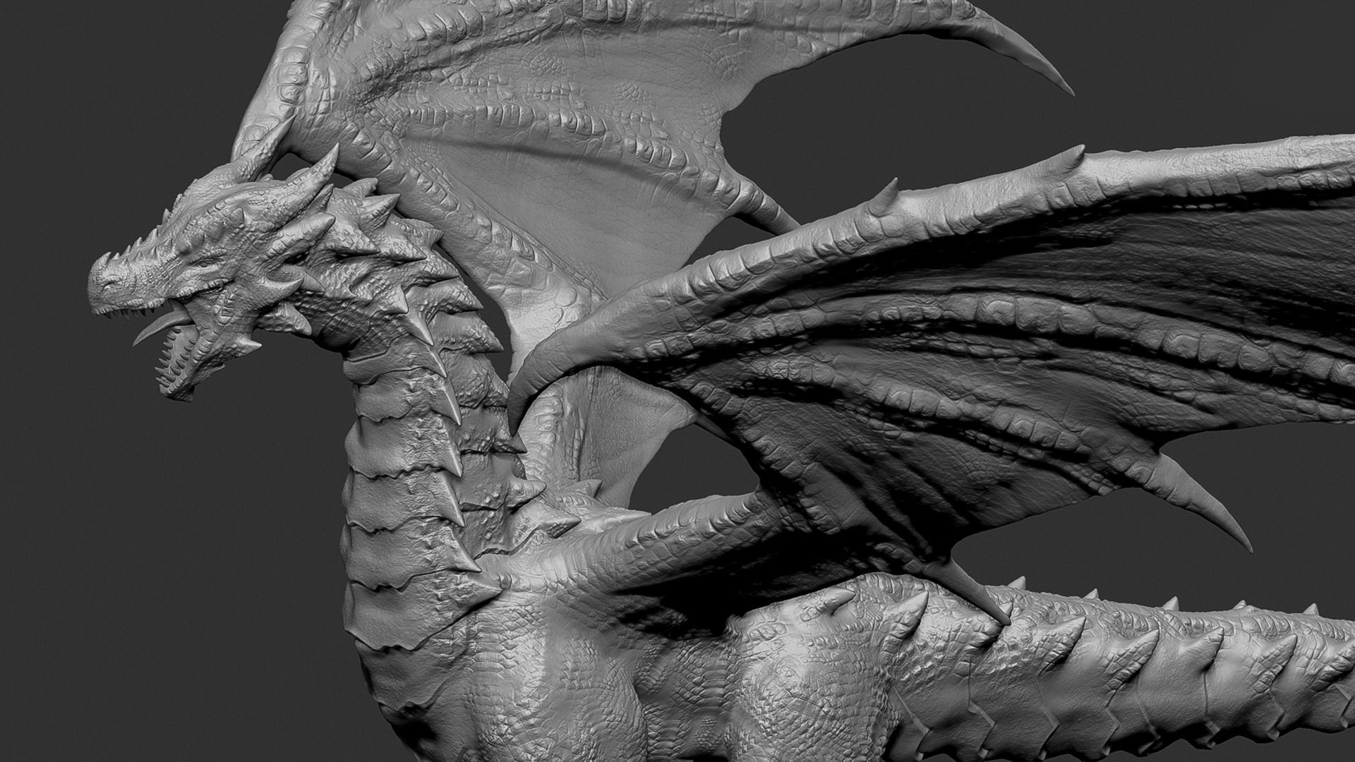 The Dragon - 4 Legs 2 Wings Dragon Low-poly 3D model_8