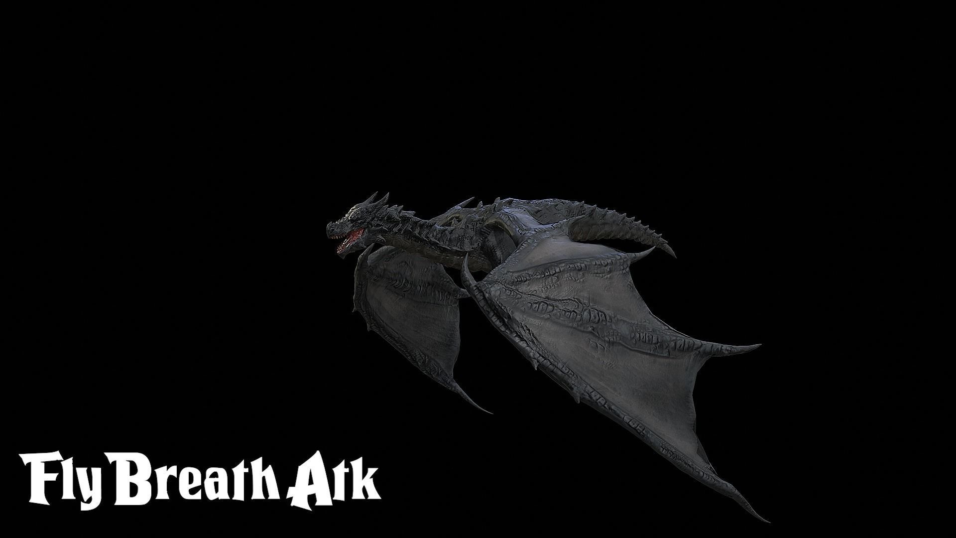 The Dragon - 4 Legs 2 Wings Dragon Low-poly 3D model_21