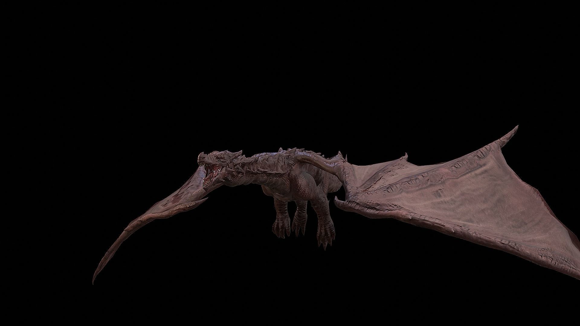 The Dragon - 4 Legs 2 Wings Dragon Low-poly 3D model_44