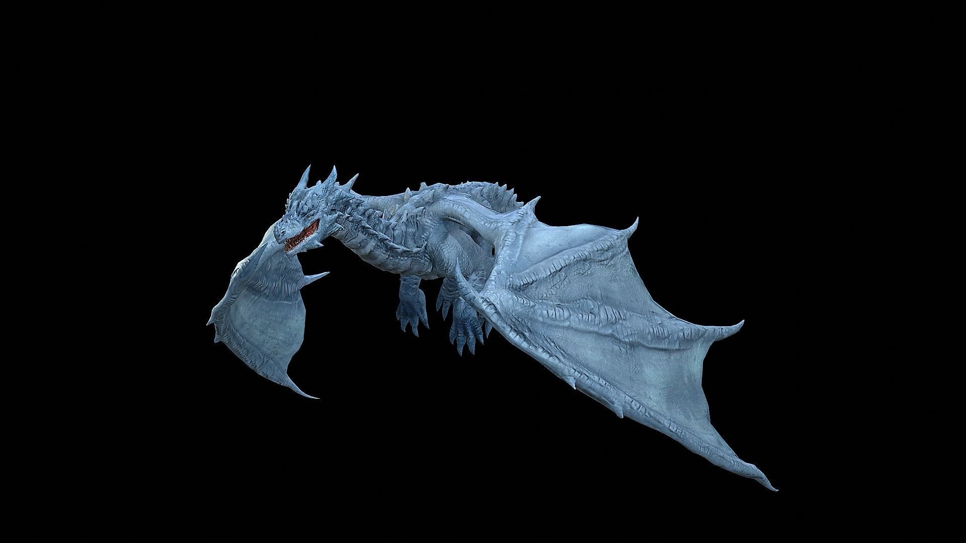 The Dragon - 4 Legs 2 Wings Dragon Low-poly 3D model_38
