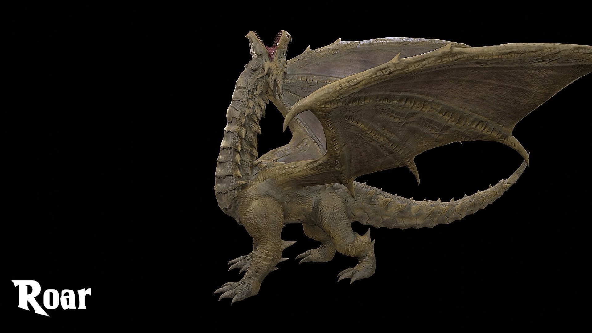 The Dragon - 4 Legs 2 Wings Dragon Low-poly 3D model_14