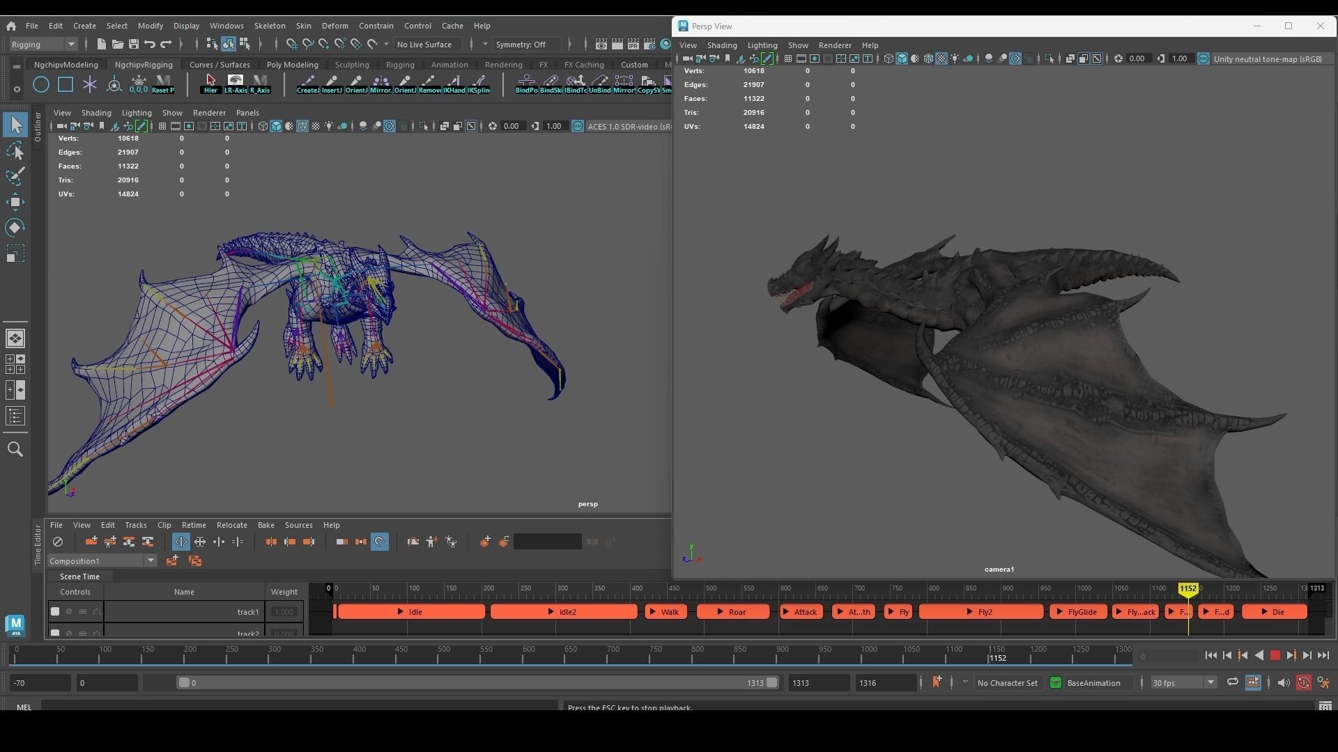 The Dragon - 4 Legs 2 Wings Dragon Low-poly 3D model_28