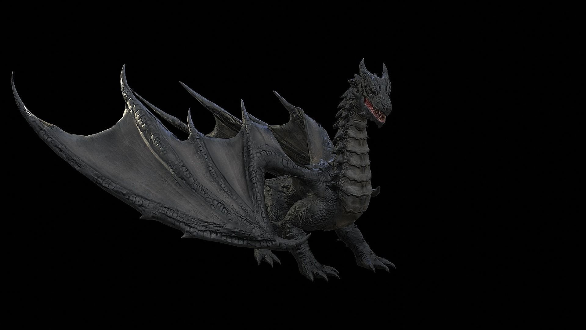 The Dragon - 4 Legs 2 Wings Dragon Low-poly 3D model_31