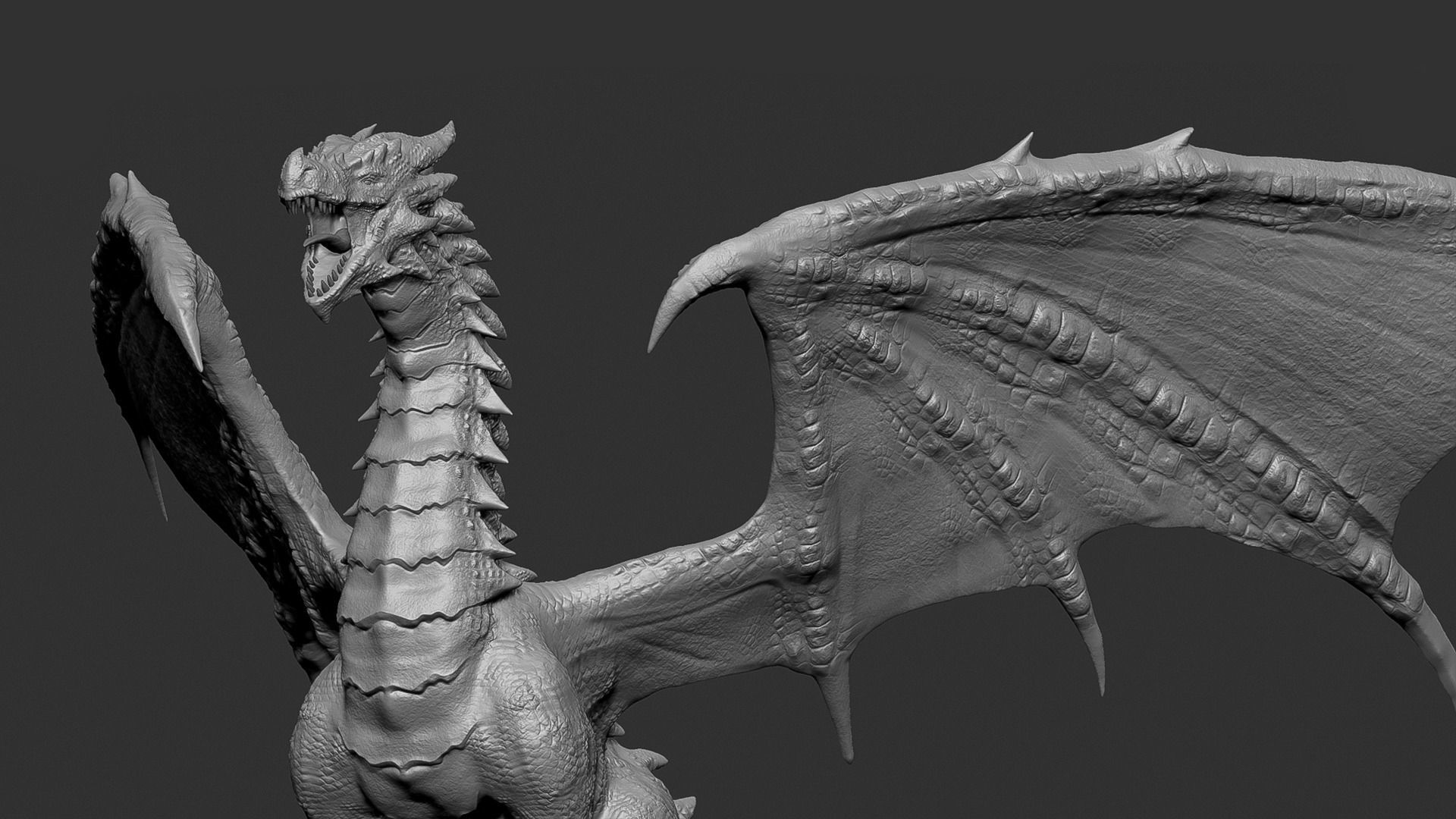 The Dragon - 4 Legs 2 Wings Dragon Low-poly 3D model_30