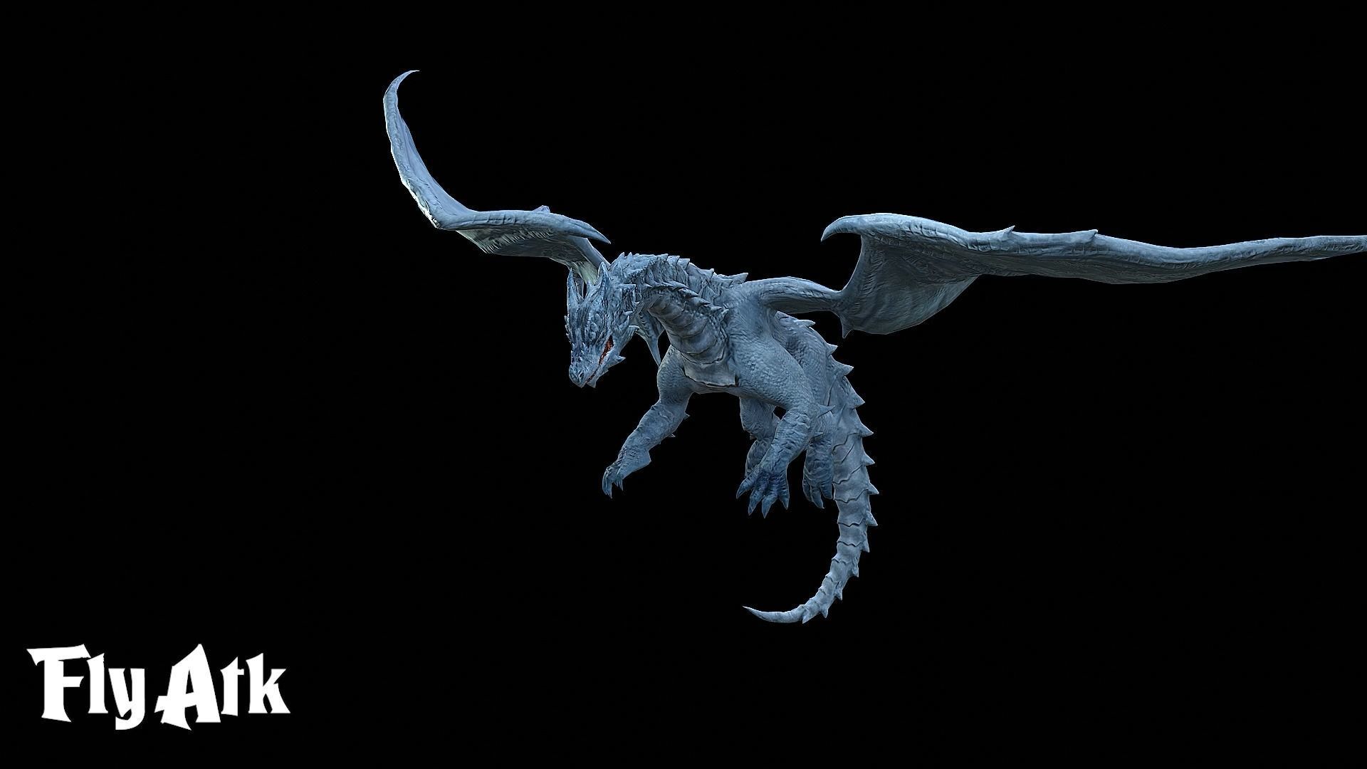 The Dragon - 4 Legs 2 Wings Dragon Low-poly 3D model_20