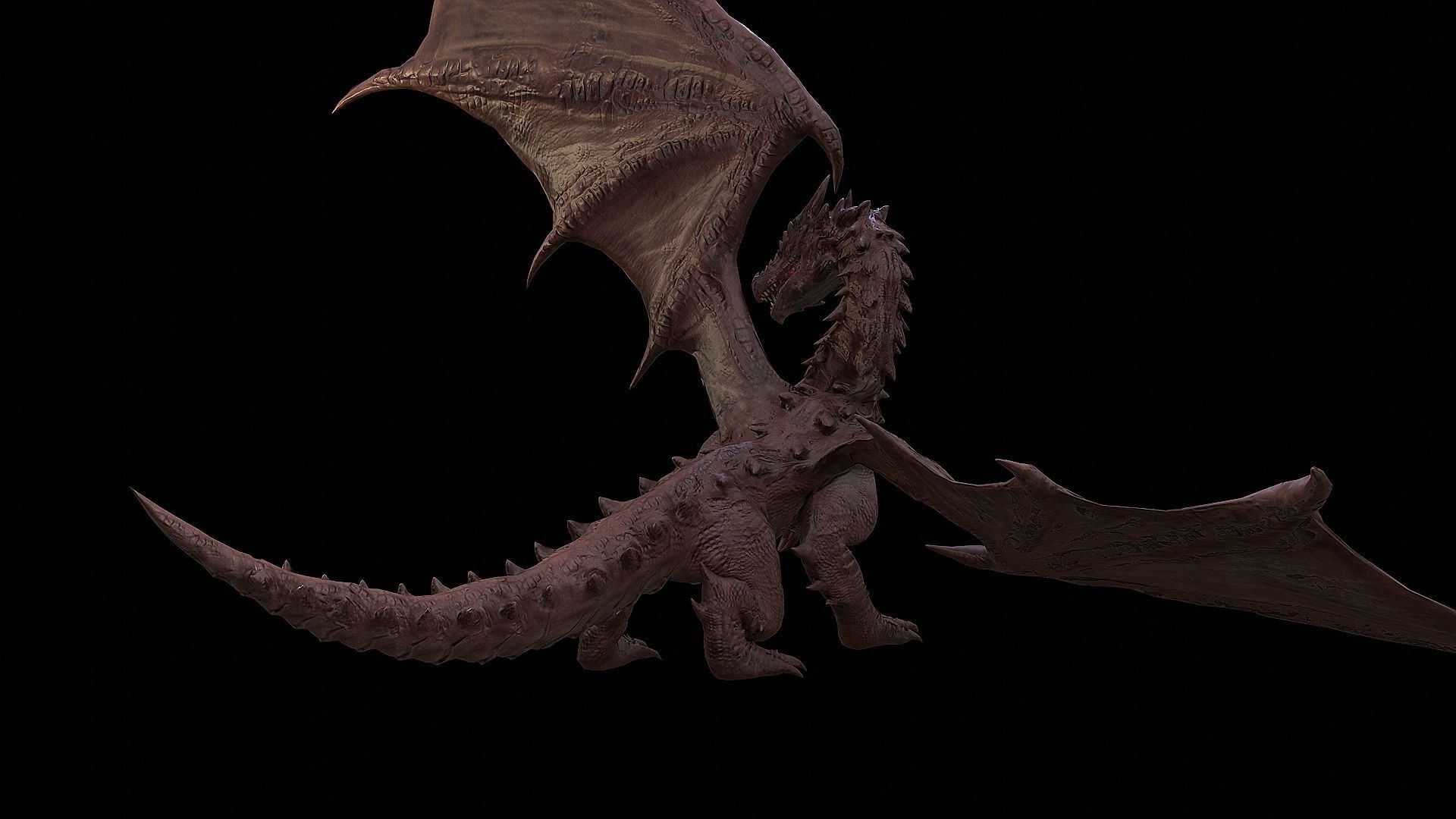 The Dragon - 4 Legs 2 Wings Dragon Low-poly 3D model_6