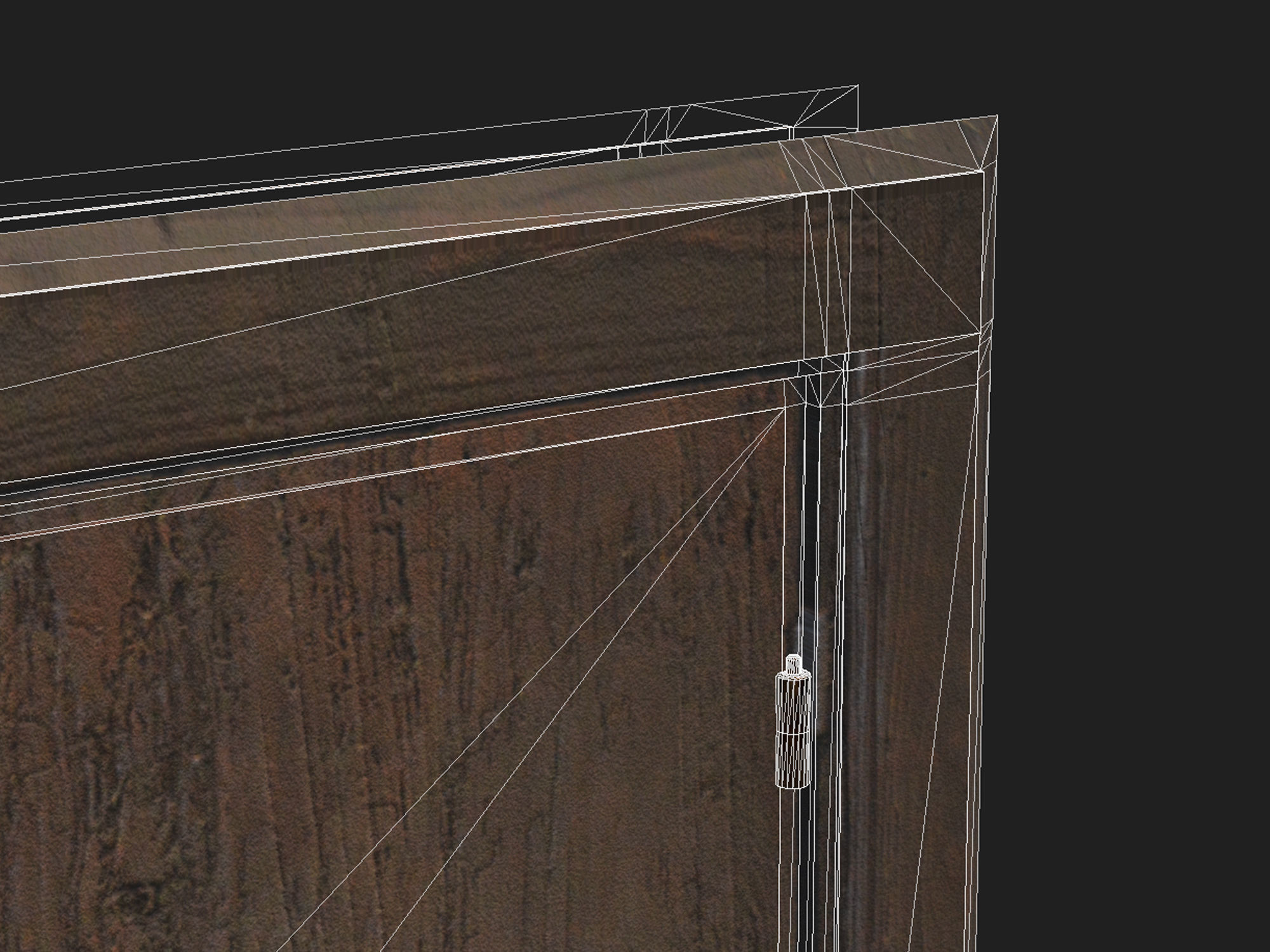 Wooden door 2 Low-poly 3D model_9