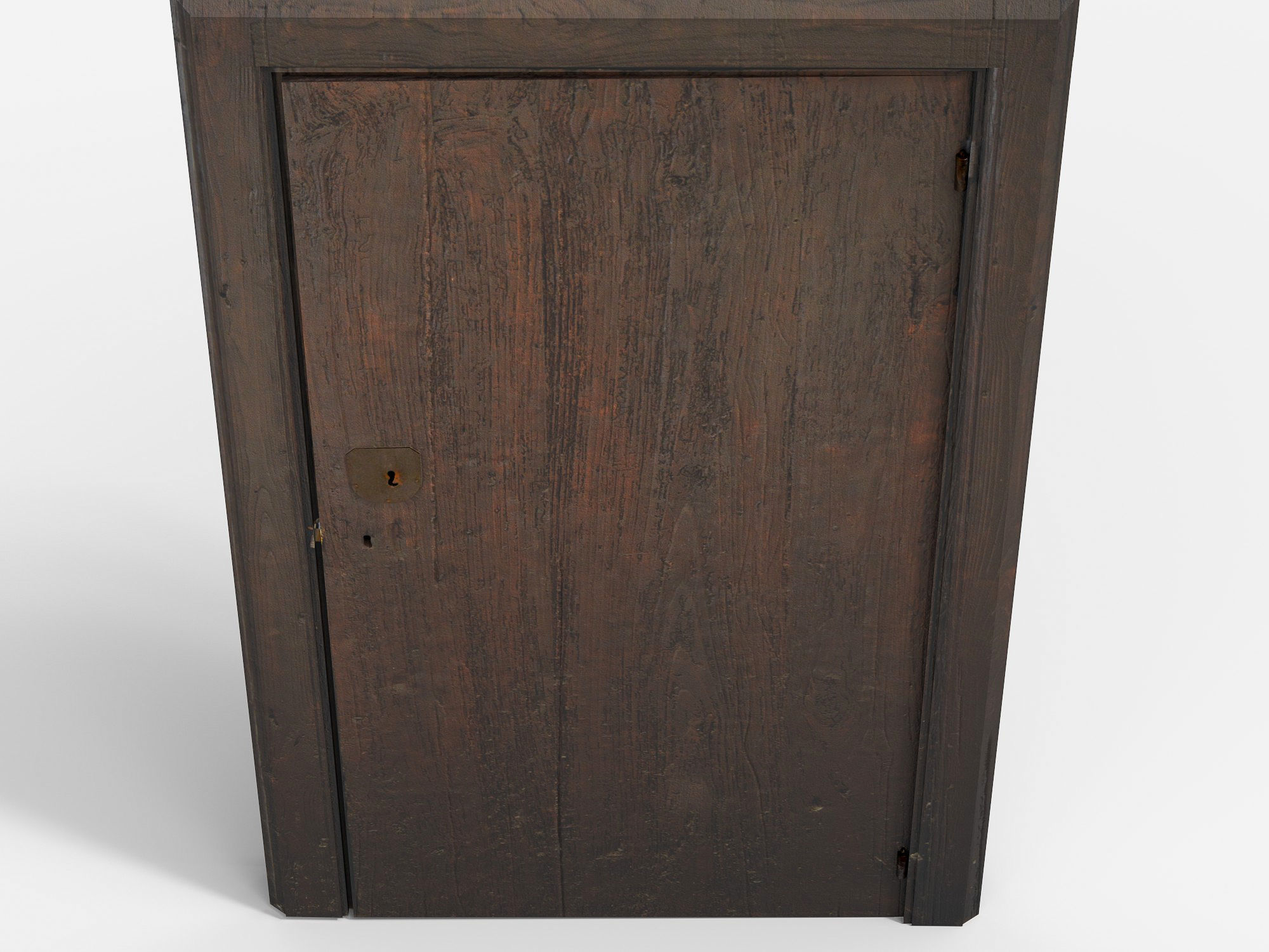 Wooden door 2 Low-poly 3D model_7