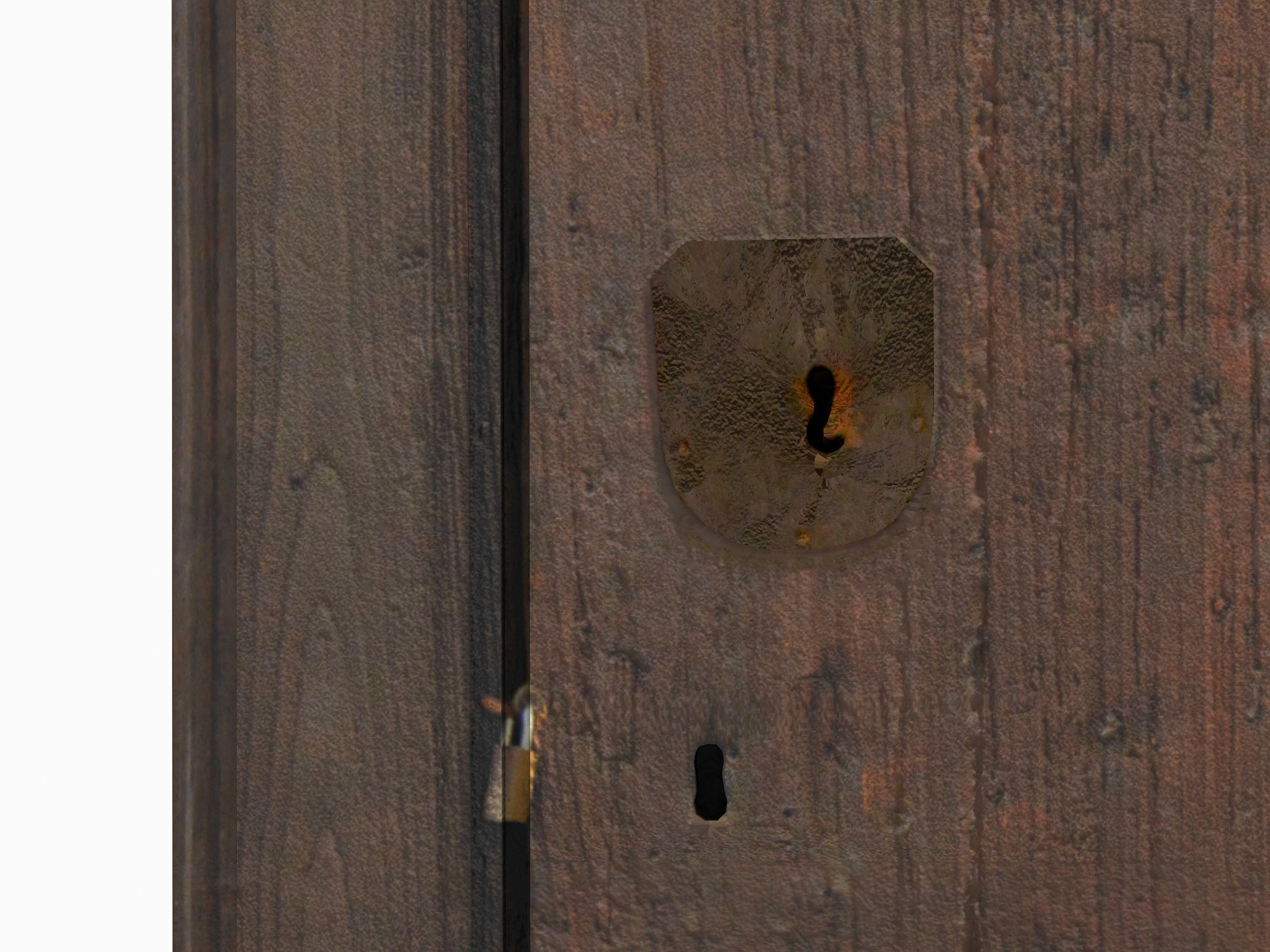 Wooden door 2 Low-poly 3D model_5
