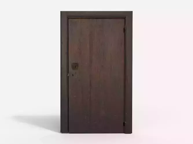 Wooden door 2 Low-poly 3D model