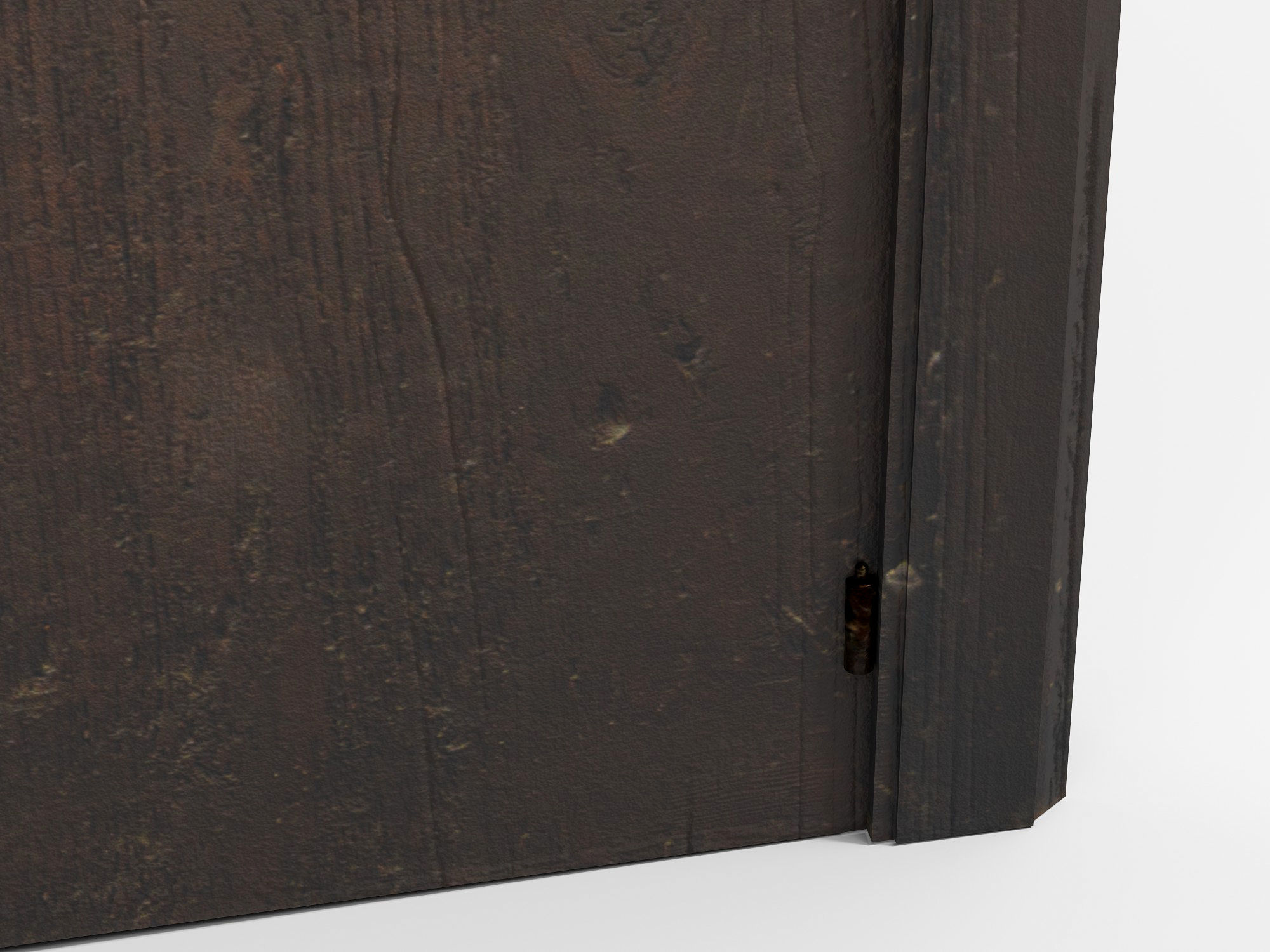 Wooden door 2 Low-poly 3D model_6