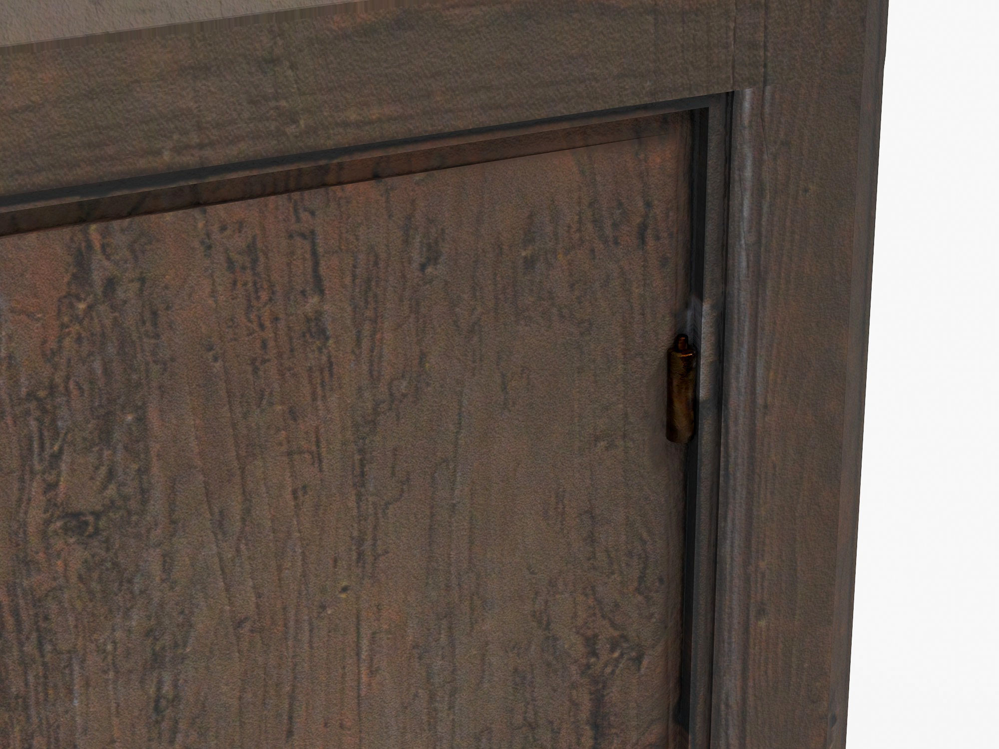 Wooden door 2 Low-poly 3D model_4