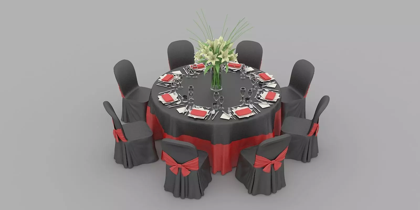 ROUND TABLE 8 SEAT 3D model