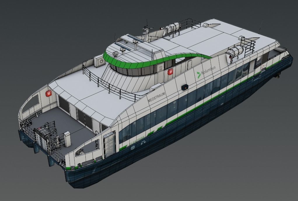 Fully electric fast ferry 3D model Low-poly 3D model_9