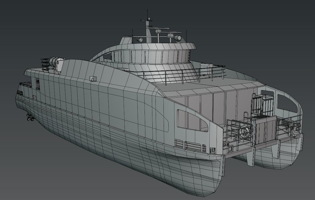 Fully electric fast ferry 3D model Low-poly 3D model_12