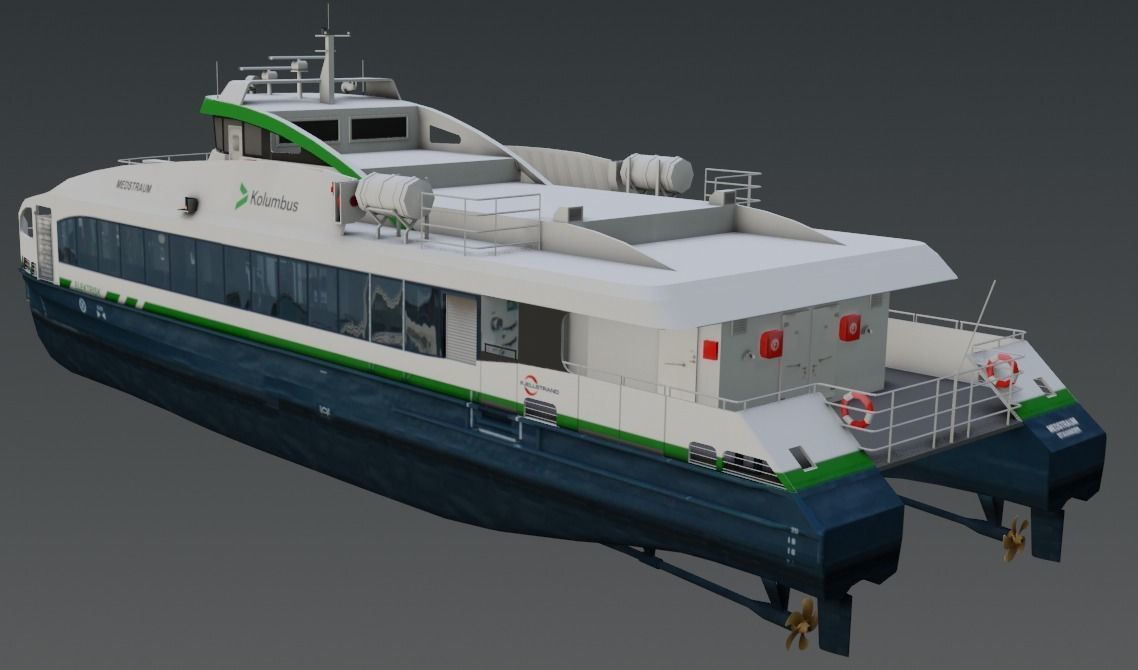 Fully electric fast ferry 3D model Low-poly 3D model_7