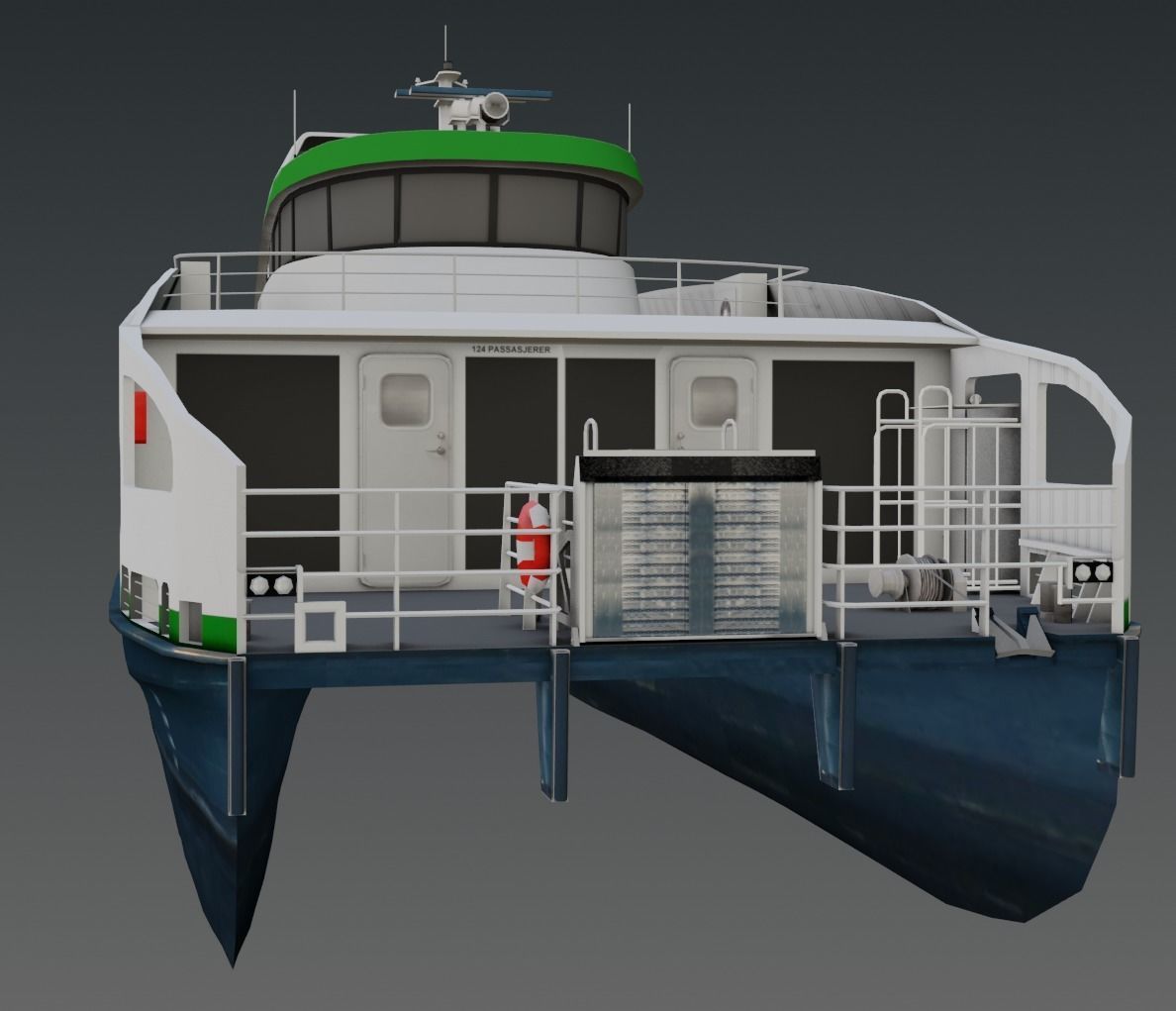 Fully electric fast ferry 3D model Low-poly 3D model_2