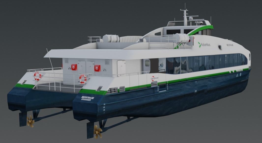 Fully electric fast ferry 3D model Low-poly 3D model_6
