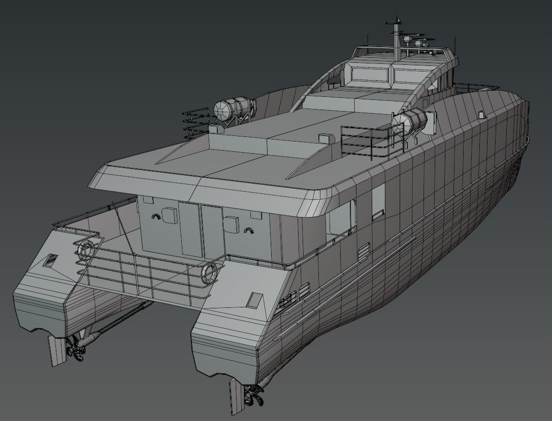 Fully electric fast ferry 3D model Low-poly 3D model_10