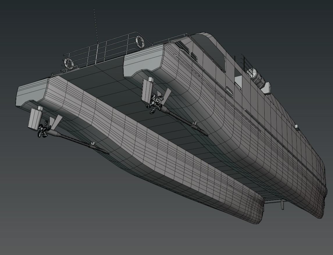 Fully electric fast ferry 3D model Low-poly 3D model_11