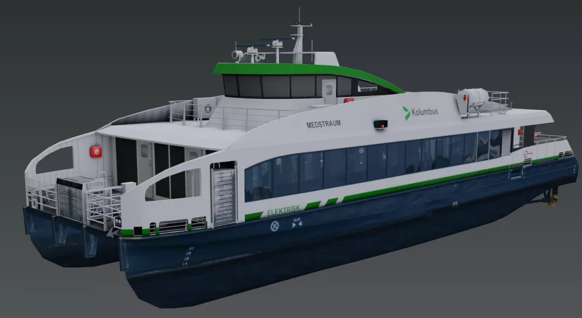 Fully electric fast ferry 3D model Low-poly 3D model_0