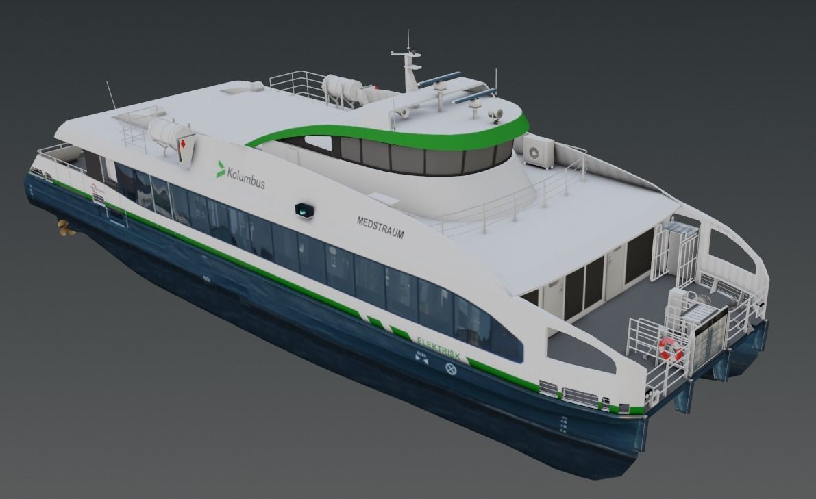 Fully electric fast ferry 3D model Low-poly 3D model_3