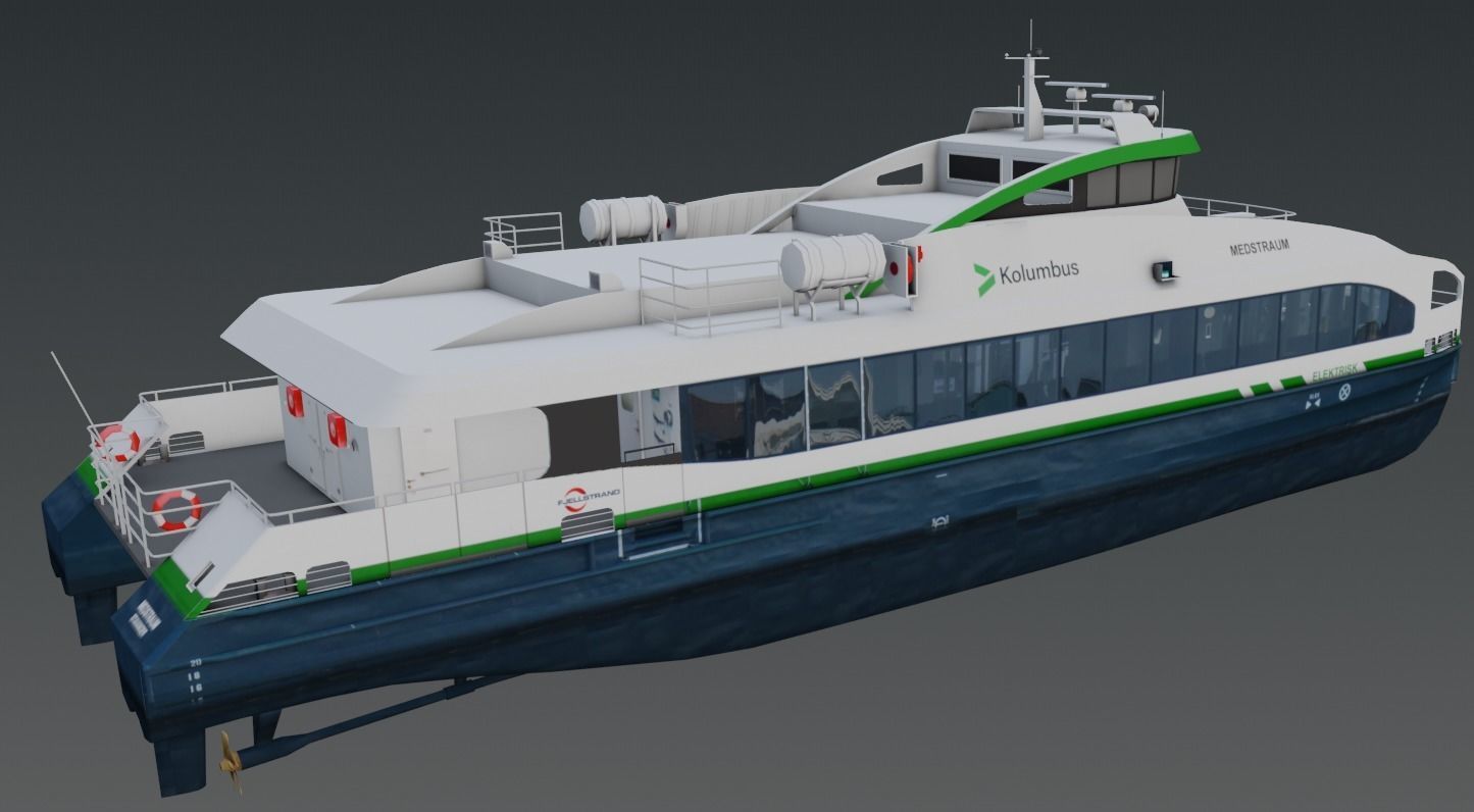 Fully electric fast ferry 3D model Low-poly 3D model_5