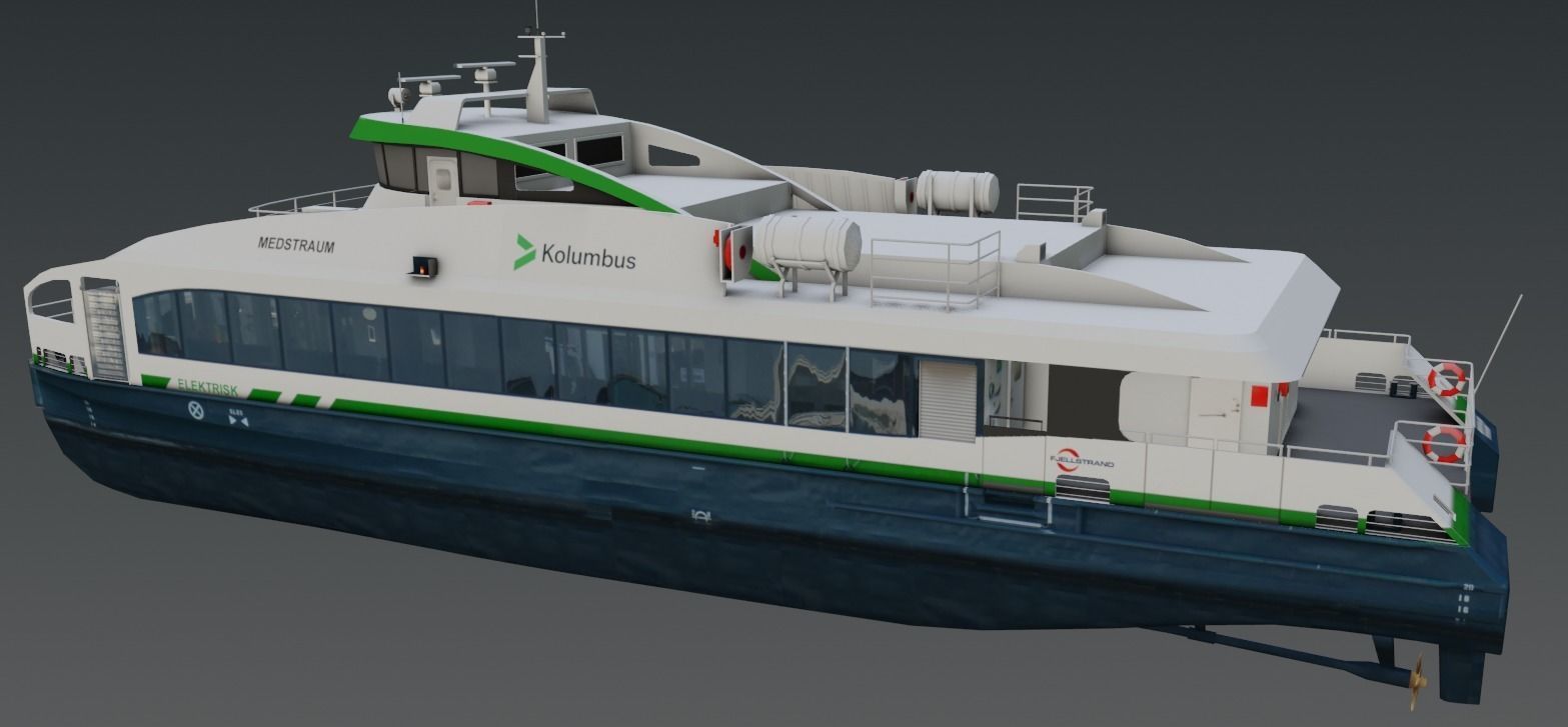 Fully electric fast ferry 3D model Low-poly 3D model_8