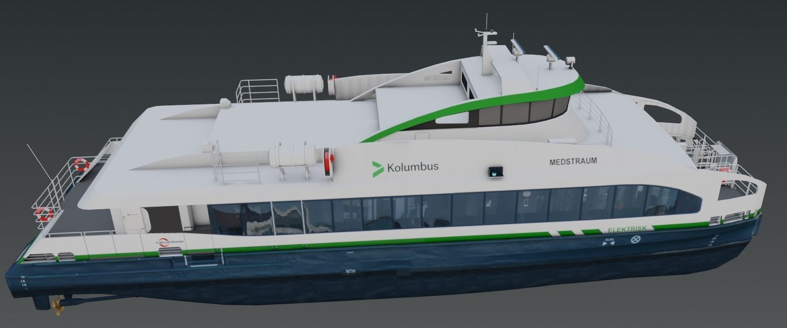 Fully electric fast ferry 3D model Low-poly 3D model_4