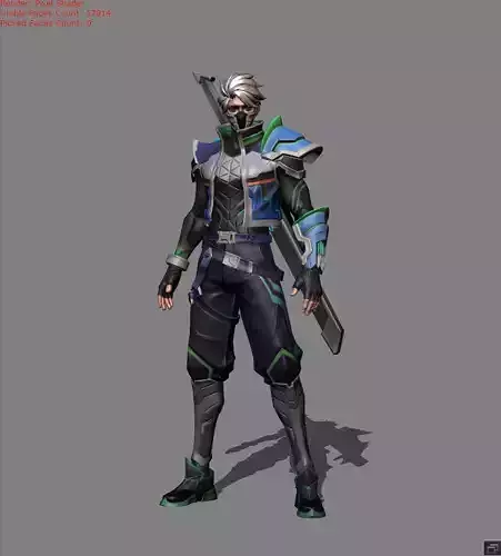 Hayabusa Techie Ninja Skin Low-poly 3D model