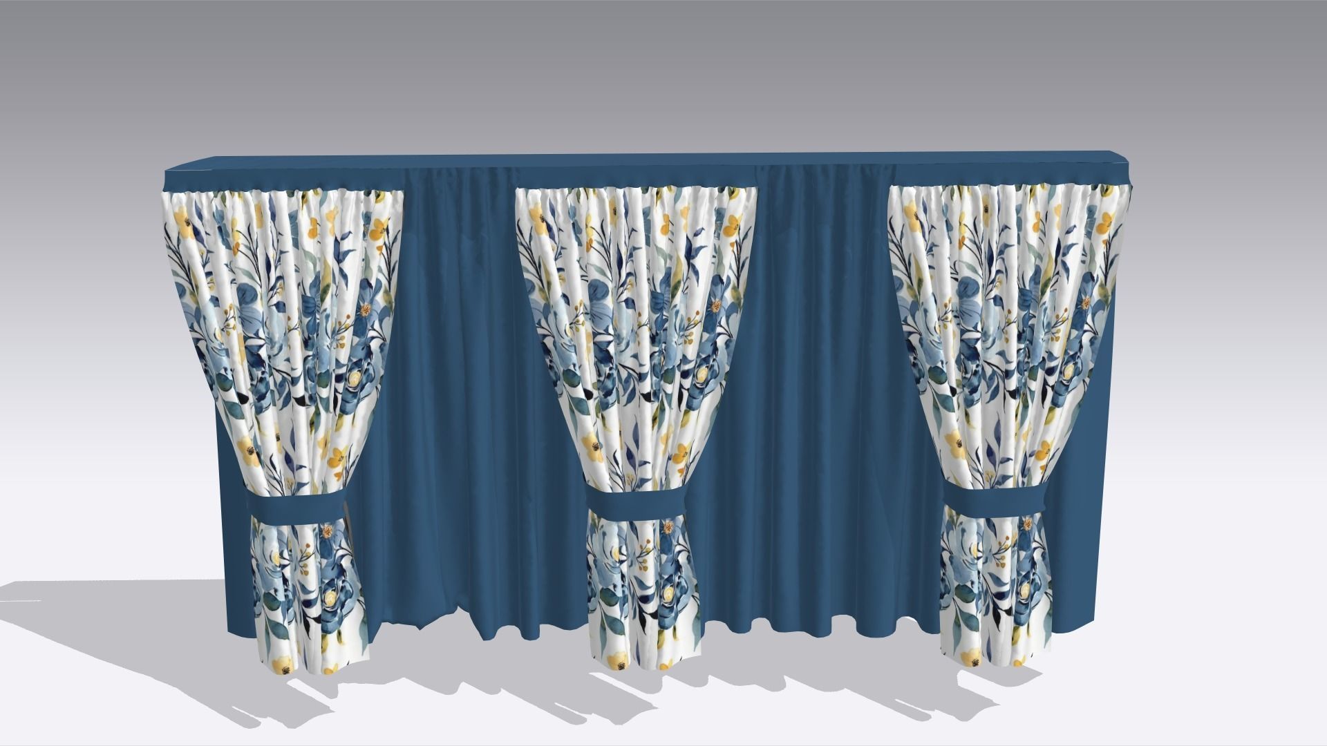 Curtain Low-poly 3D model_4